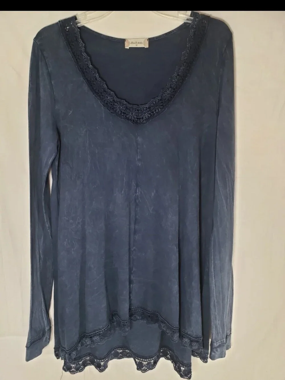 Altar'd State Navy Long Sleeve  V-Neck Shirt Sz M